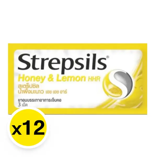 STREPSILS Throat Lozenges Honey Lemon HHR 3 pcs x 12