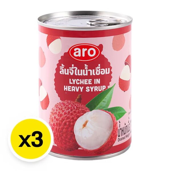 เอโร่ ลิ้นจี่ในน้ำเชื่อม 565 กรัม x3