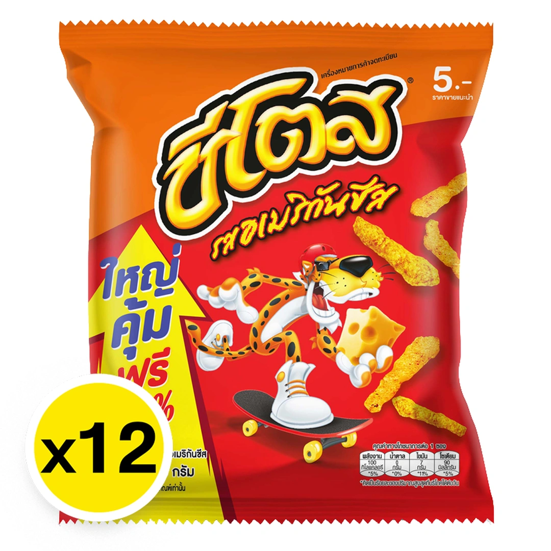 1. Corn Snack American Cheese 18 g x 12 ชีโตส คอร์นสแน็ค รสชีสอเมริกัน 18 กรัม x 12 - Image 1