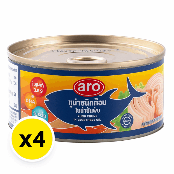 ทูน่าชิ้นในน้ำมันพืช x 4