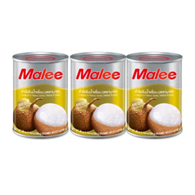 17. MALEE Longan In Heavy Syrup 20 oz x 3 มาลี ลำไยในน้ำเชื่อมเข้มข้น 20 ออนซ์ x3 - Image 1
