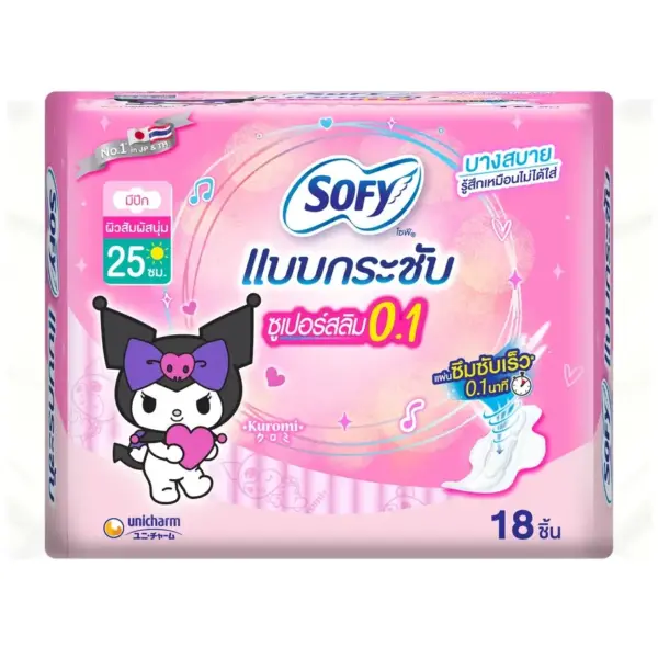 Sofy Body Fit Super Ultra Slim 0.1 with wings 25 cm.