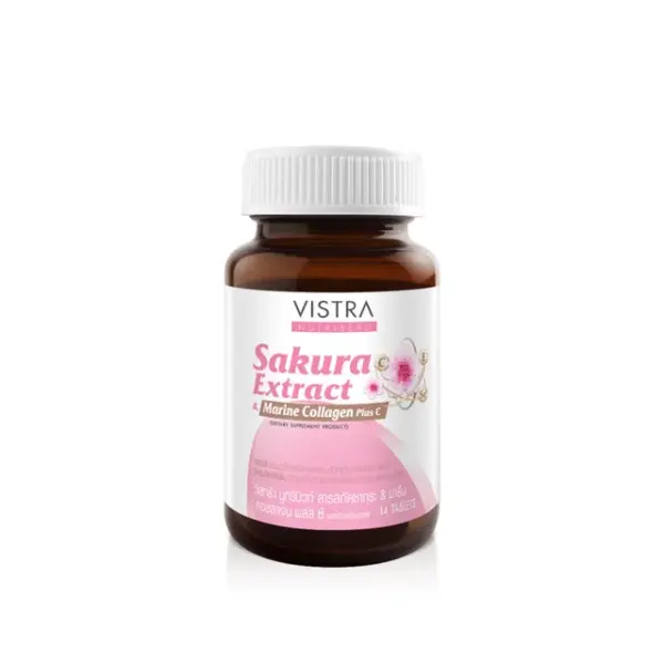 VISTRA Dietary Supplement Nutribeau Sakura Extract & Marine Collagen Plus c 30 Tablets