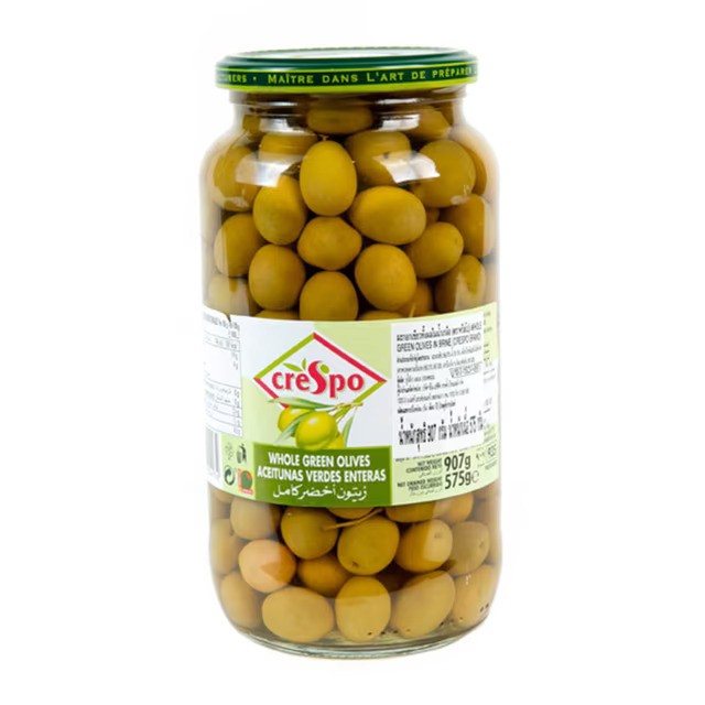 6. CRESPO Green Olive In Brine 907 g เครสโป มะกอกเขียวในน้ำเกลือ 907 กรัม - Image 1