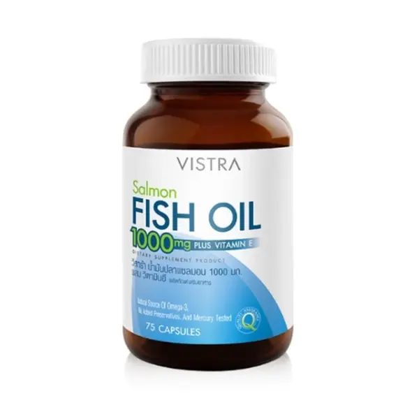 VISTRA Dietary Supplement Salmon Fish Oil Plus Vitamin E 75 Tablets