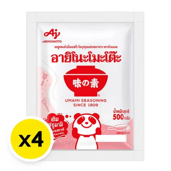 ผงชูรสอายิโนะโมะโต๊ะ 500 กรัม x 4