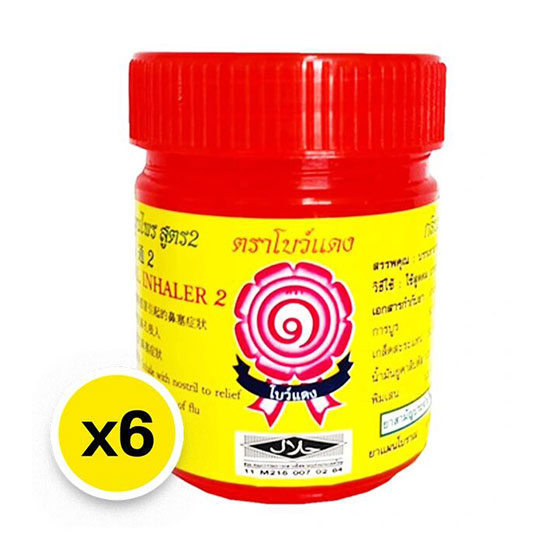 Bow-Daeng-Herbal-Inhaler-Red-5g-x-6_converted ยาดมสมุนไพร สูตร 2 ตราโบส์แดง 5 กรัม x 6 - Image 1
