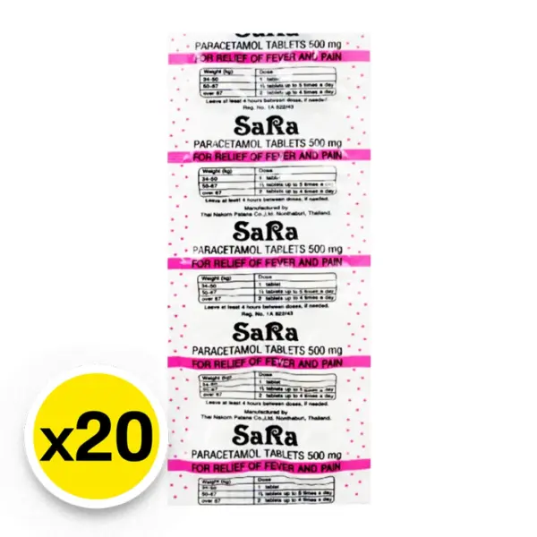 SARA Paracetamol Circle Tab 10 tabs x 20