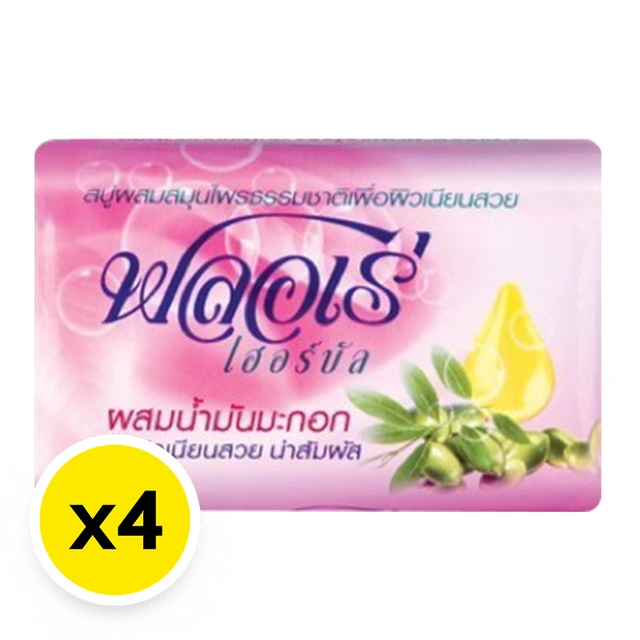 FLORE Herbal Soap Pink 80g x 4 - 2