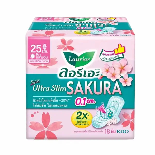 Laurier Super Ultra Slim Sweet Sakura Wing 25 cm