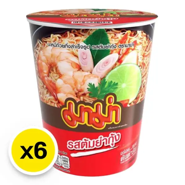 MAMA Cup Instant Noodles Tom Yum Kung 60 g x 6