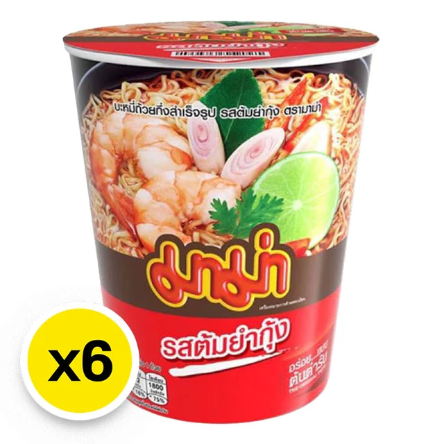 MAMA Cup Instant Noodles Tom Yum Kung 60 g x 6