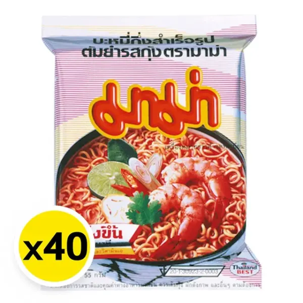 Instant noodles, Tom Yum Kung flavor, 55 grams x 40
