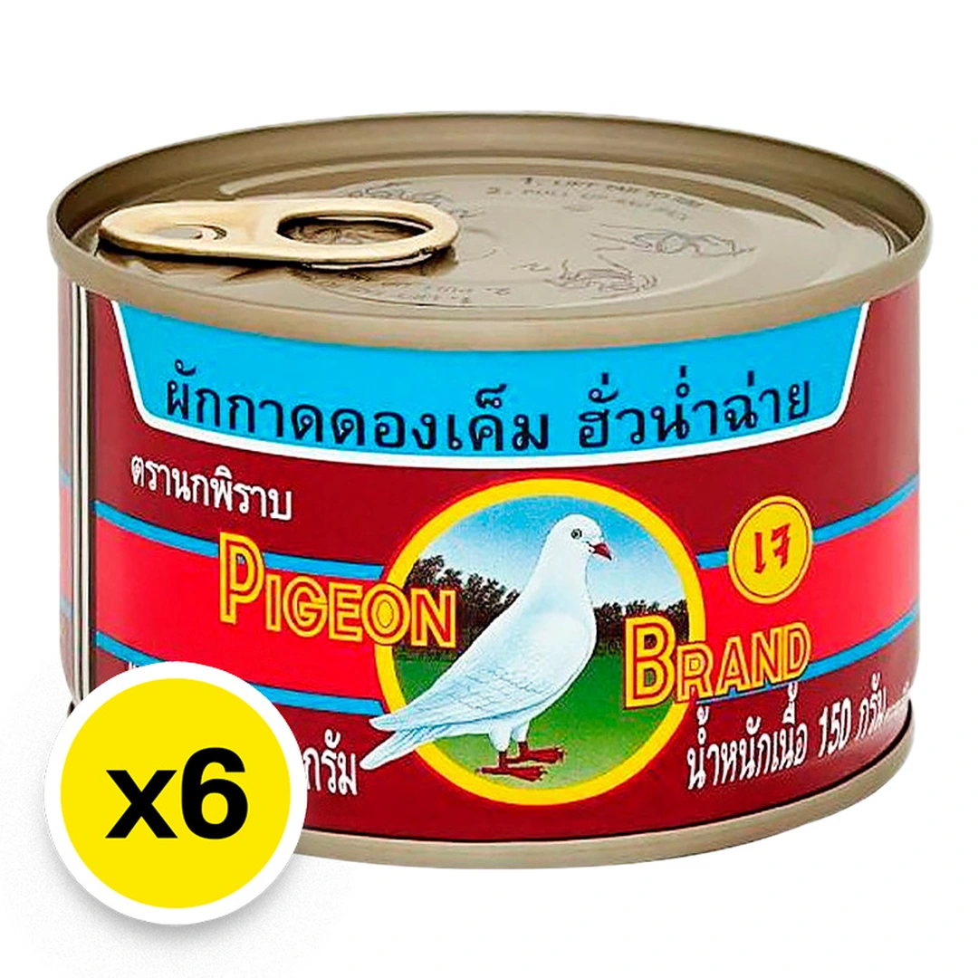 PIGEON Green Mustard Pickle 230 g x 6 ผักกาดดองเค็ม 150 กรัม x 6 - Image 1