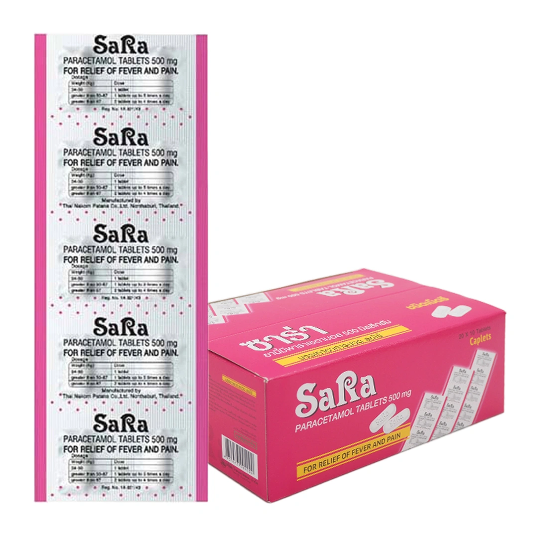 SARA Paracetamol (Oval Tab) 10 tablets 20 sachets1