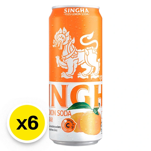 SINGHA Yuzu Lemon Soda 330 ml x 6 1 สิงห์ ยูซุ เลมอน โซดา 330 มล. x 6 - Image 1