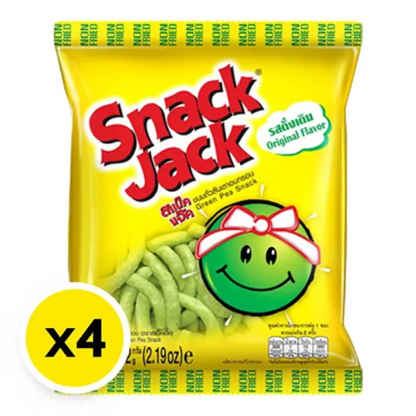 Snack Jack Baked Green Pea Snacks, Original Flavor, 62 g. x 4