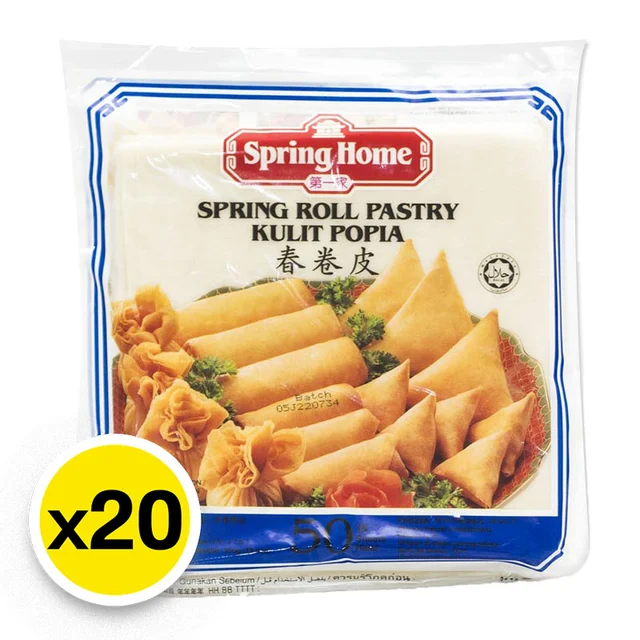 SPRING HOME Spring Roll Pastry 550 g x 20 1 สปริงโฮม แป้งปอเปี๊ยะสด 550 กรัม x 20 - Image 1