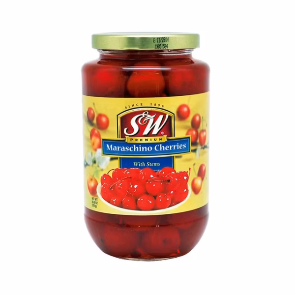 S&W Maraschino Red Cherries With Stem In Syrup 26.5 oz