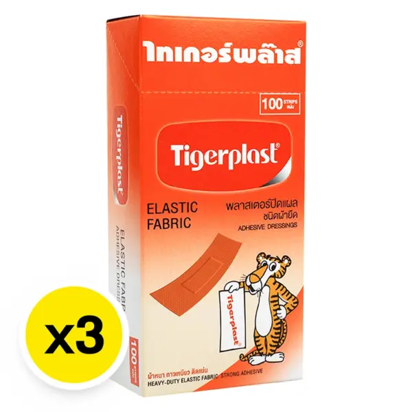 TIGERPLAST Elastic Fabric Adhesive Dressing 100 sheets x 3