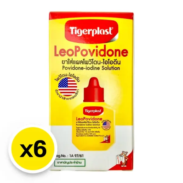TIGERPLAST Leo Povidone Povidone-Iodine Solution 30ml x 6