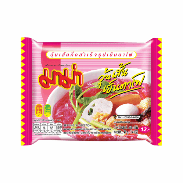 Instant glass noodles, Yen Ta Fo style, 40 grams x 6