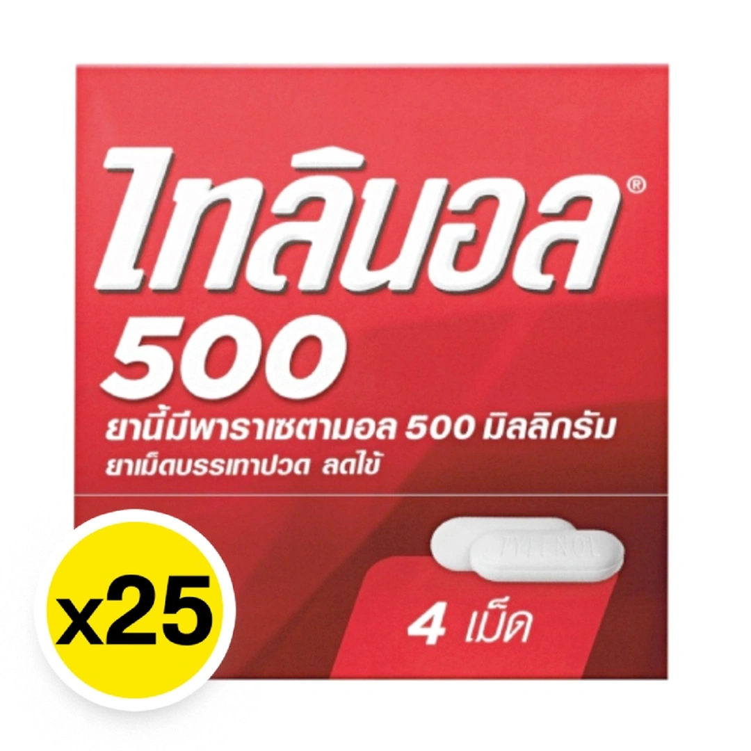 TYLENOL paracetamol 500 mg 4 tablets 25 sheets