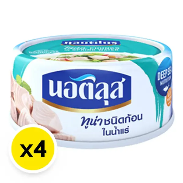 นอติลุส ทูน่าชนิดก้อนในน้ำแร่ 170 ก. x 4