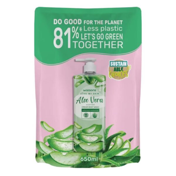 Love My Skin Aloe Vera Scented Cream Body Wash 650ml (Refill)