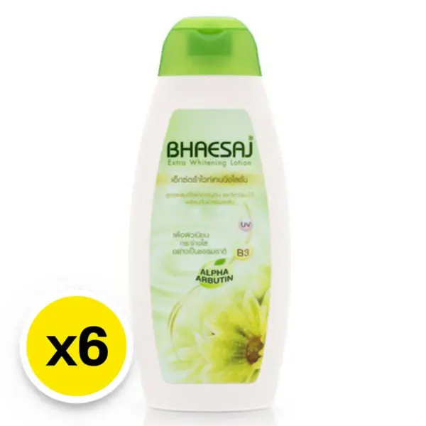 BHAESAJ Extra Whitening Lotion Alpha Arbutin And Vitamin B3 Formula 150 ml x 6