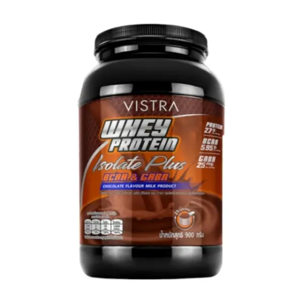 VISTRA Dietary Supplement Whey Protein Isolate Plus Bcaa & Gaba Chocolate 900 g
