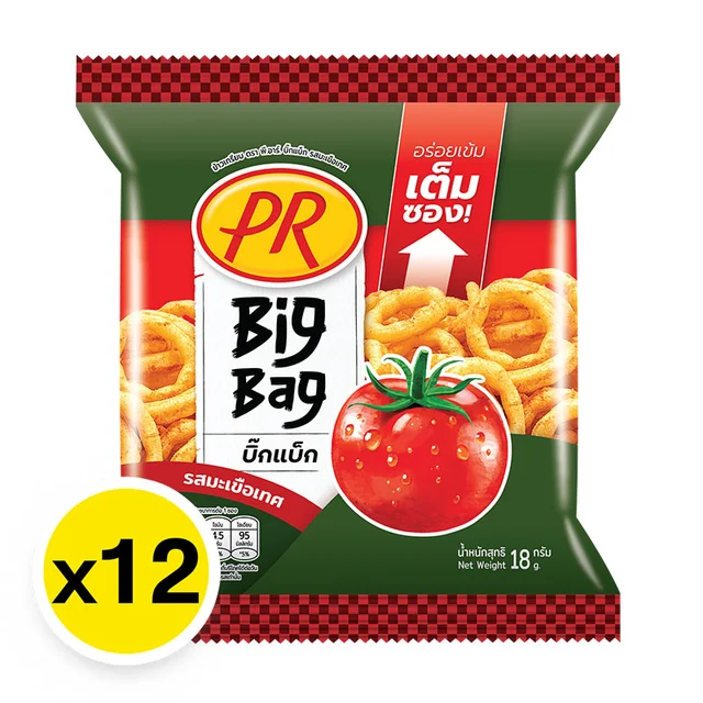 PR Rice Cracker Tomato Flavour 18 g x 12 PR Rice Crackers Tomato Flavor 18 g x 12 - Image 1
