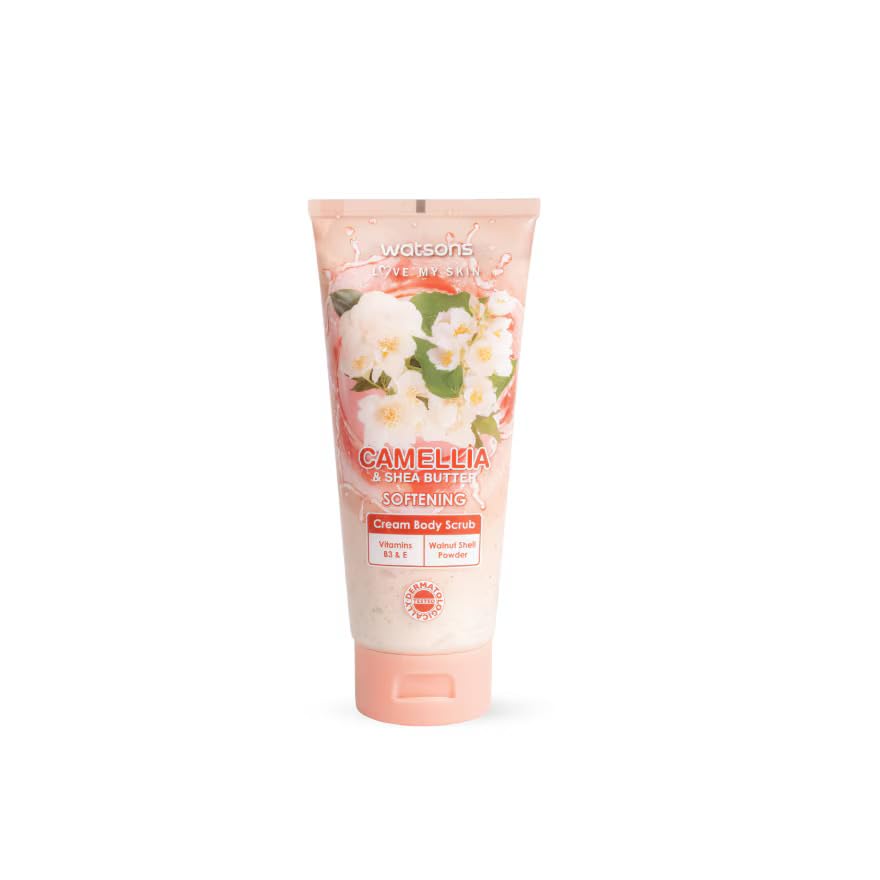 Watsons CamelliaShea Butter Cream Body Scrub 200g วัตสัน คาเมลเลียเชียบัตเตอร์ ครีมขัดผิวกาย 200 กรัม - Image 1