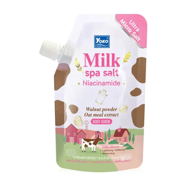 โยโกะ บอดี้สครับ โกลด์มิลค์ สปาซอลท์ ไนอาซินาไมด์ 350 กรัม