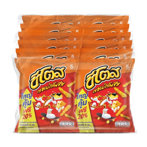 ชีโตส ข้าวโพดทอดกรอบ รสอเมริกันชีส 18 ก. แพ็ค 12