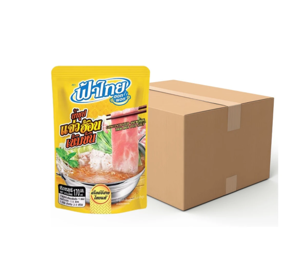 ฟ้าไทย ฮอทพอท น้ำซุปแจ่วฮ้อนเข้มข้น 170 มล. x 24