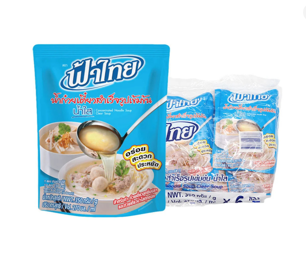 products2F52PLSG2Fimages2F1770359870054_Screenshot202026-02-0620133740.png ฟ้าไทย น้ำก๋วยเตี๋ยวสำเร็จรูปเข้มข้น น้ำใส 350 ก. x 6 - Image 1