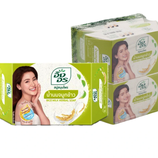 อิงอร สบู่สมุนไพร สูตรน้ำนมจมูกข้าว 85 ก. x 4