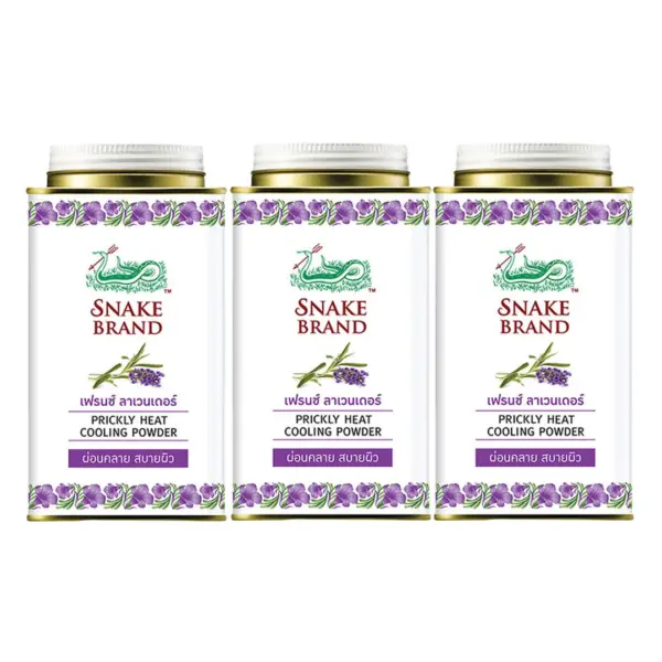 ตรางู แป้งเย็น กลิ่นเฟรนช์ ลาเวนเดอร์ รีแล็กซิ่ง 140 ก. x 3