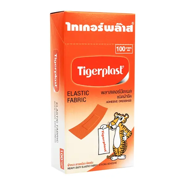 ไทเกอร์พล๊าส พลาสเตอร์ปิดแผล ชนิดผ้ายืด x 100 แผ่น