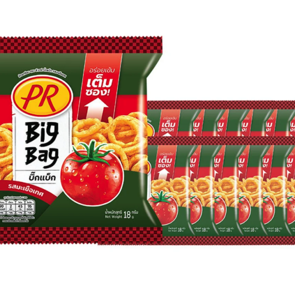 พีอาร์ ข้าวเกรียบ รสมะเขือเทศ 18 ก. x 12