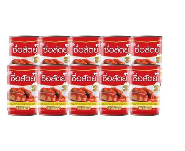 ซื่อสัตย์ปลาแมคเคอเรลในซอสมะเขือเทศ 155 ก. 10 กระป๋อง