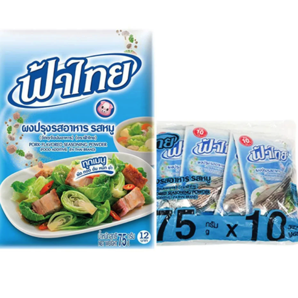 ฟ้าไทย ผงปรุงรสอาหาร รสหมู ขนาด 165 กรัม x 6