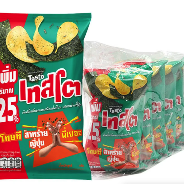 เทสโต มันฝรั่งทอดกรอบแผ่นเรียบ รสสาหร่ายญี่ปุ่น 42 ก. x 6