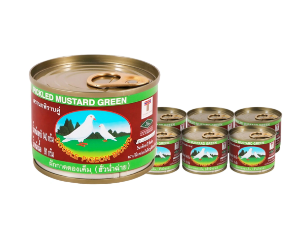 นกพิราบคู่ ผักกาดดอง ฝาดึง 140 ก. x 6