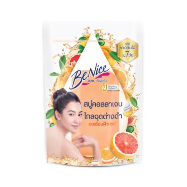 บีไนซ์ สบู่ คอลลาเจน ผลไม้ เกรปฟรุต และส้ม 120 กรัม
