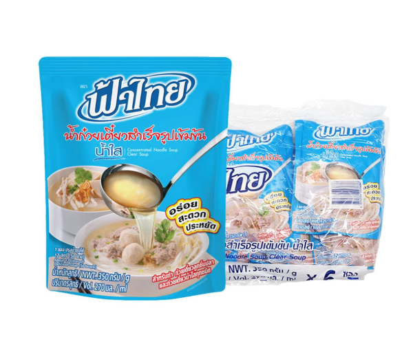 ฟ้าไทย น้ำก๋วยเตี๋ยวสำเร็จรูปเข้มข้น น้ำใส 350 ก. x 6