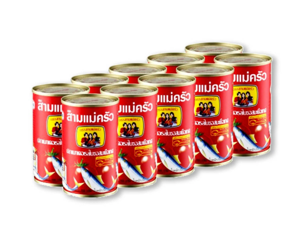 สามแม่ครัว ปลาแมคเคอเรลในซอสมะเขือเทศ 155 ก. x 10