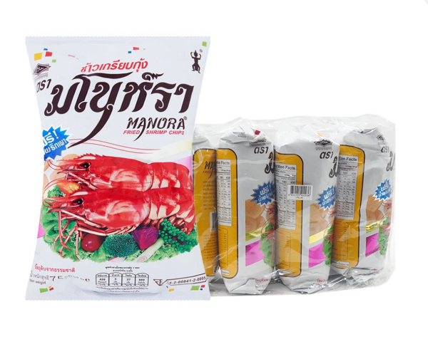 มโนห์รา ข้าวเกรียบกุ้งทอด 75 ก. x 4