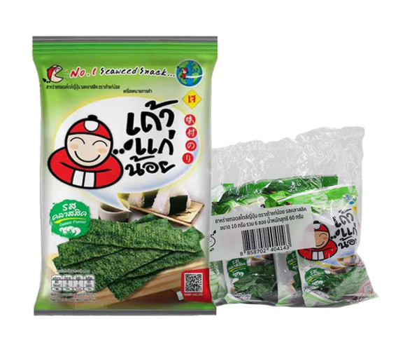 เถ้าแก่น้อย สาหร่ายทอด รสคลาสสิค 10 ก. x 6